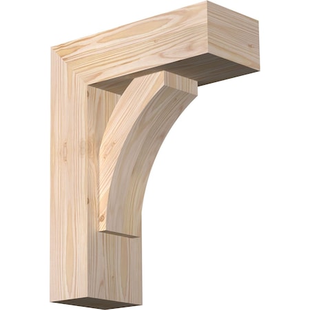 Thorton Block Smooth Bracket W/ Offset Brace, Douglas Fir, 5 1/2W X 14D X 18H